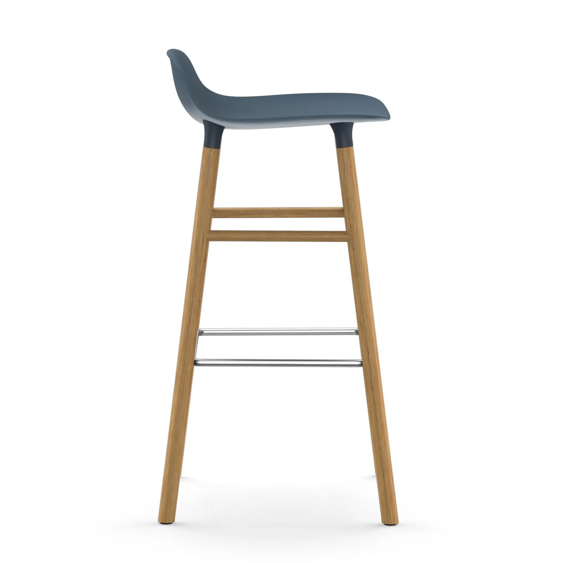 Chaise de bar Form Chair pieds en chêne, bleu Normann Copenhagen