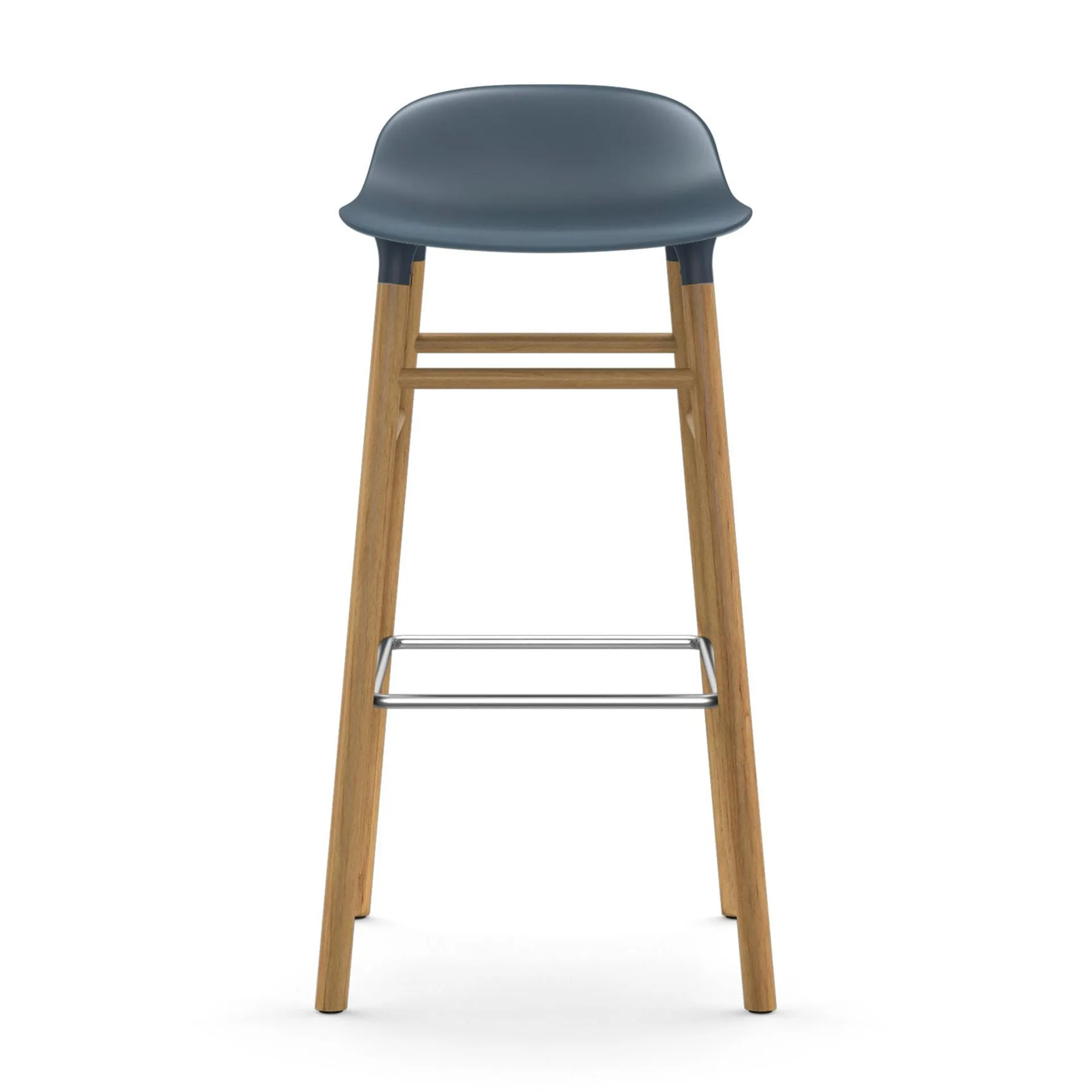 Chaise de bar Form Chair pieds en chêne, bleu Normann Copenhagen