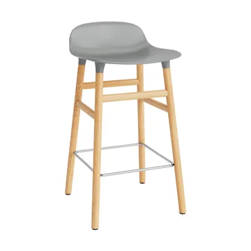 Chaise de bar Form Chair pieds en chêne - gris - Normann Copenhagen