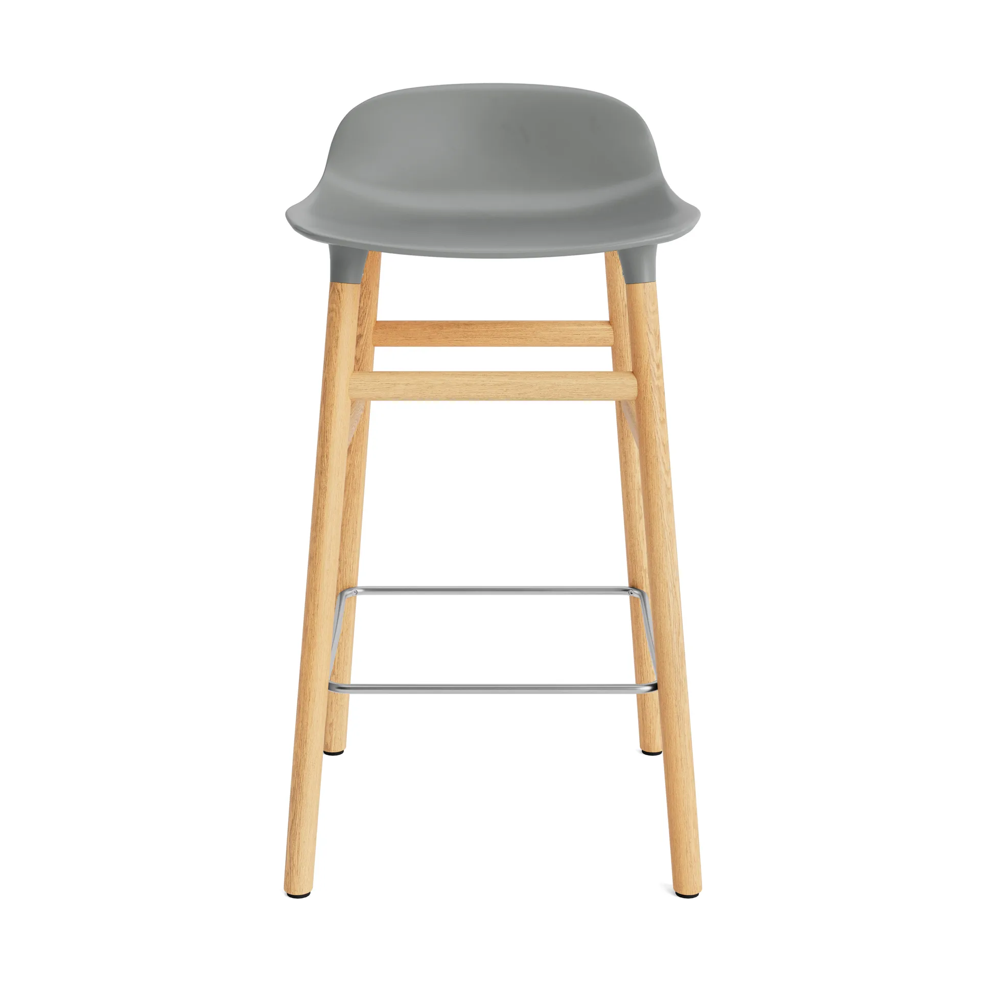 Chaise de bar Form Chair pieds en chêne, gris Normann Copenhagen
