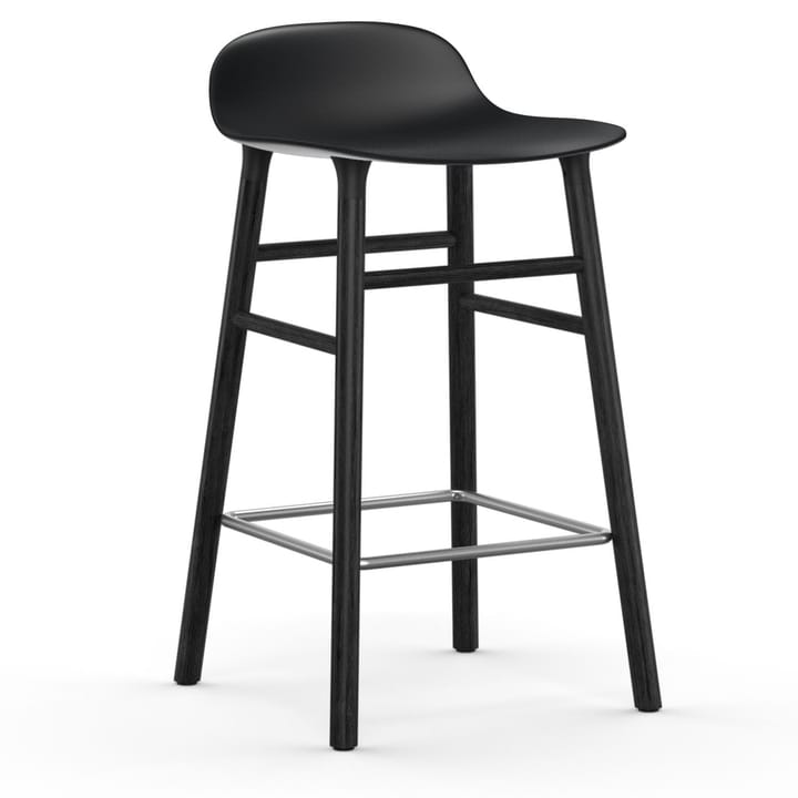 Chaise de bar Form Chair pieds en chêne laqués 65 cm - noir - Normann Copenhagen