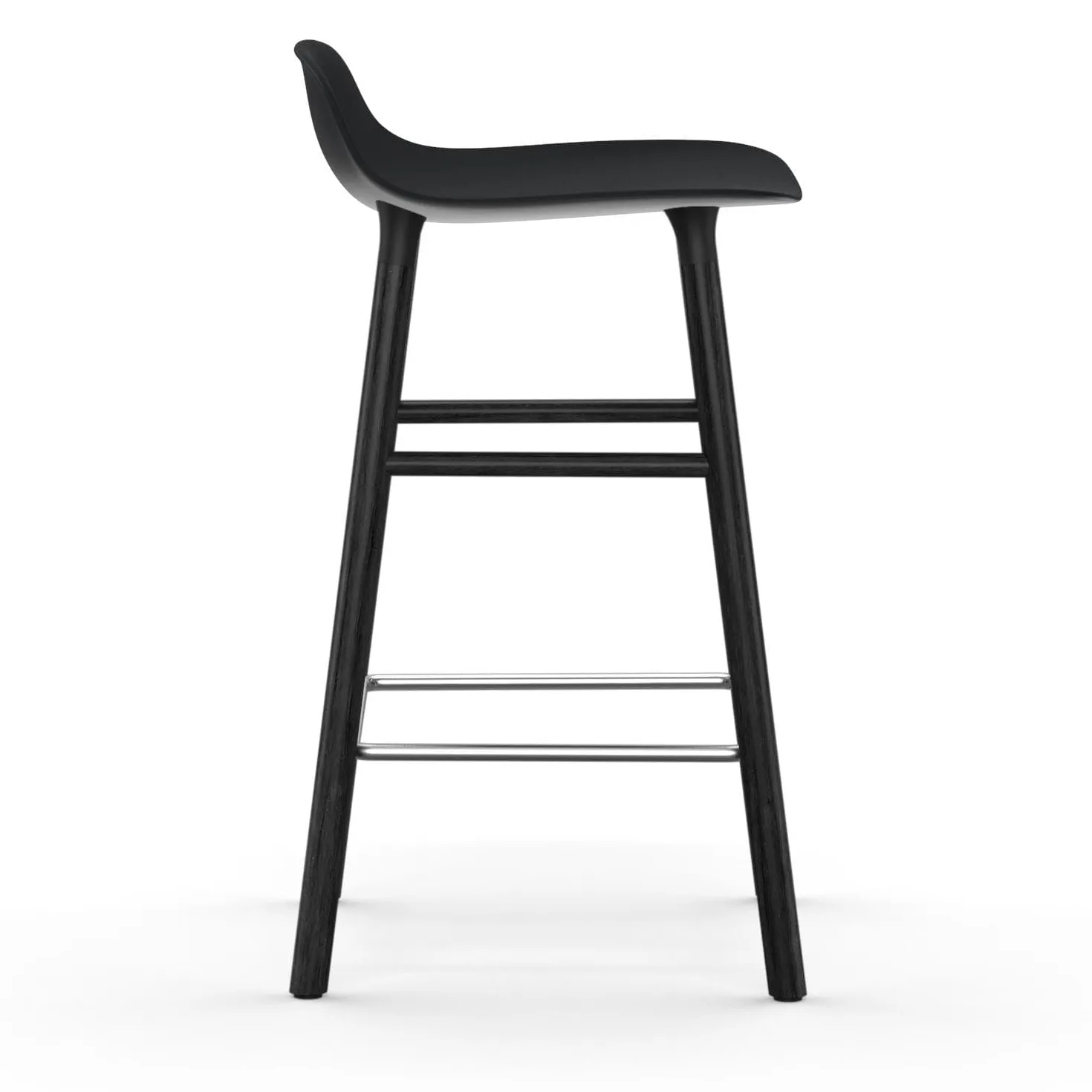 Chaise de bar Form Chair pieds en chêne laqués 65 cm, noir Normann Copenhagen