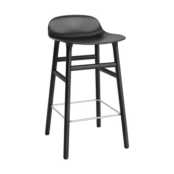 Chaise de bar Form Chair pieds en chêne laqués 65 cm - noir - Normann Copenhagen