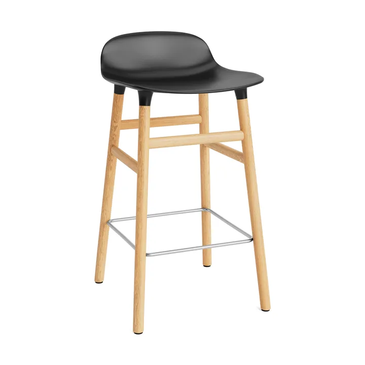 Chaise de bar Form Chair pieds en chêne - noir - Normann Copenhagen
