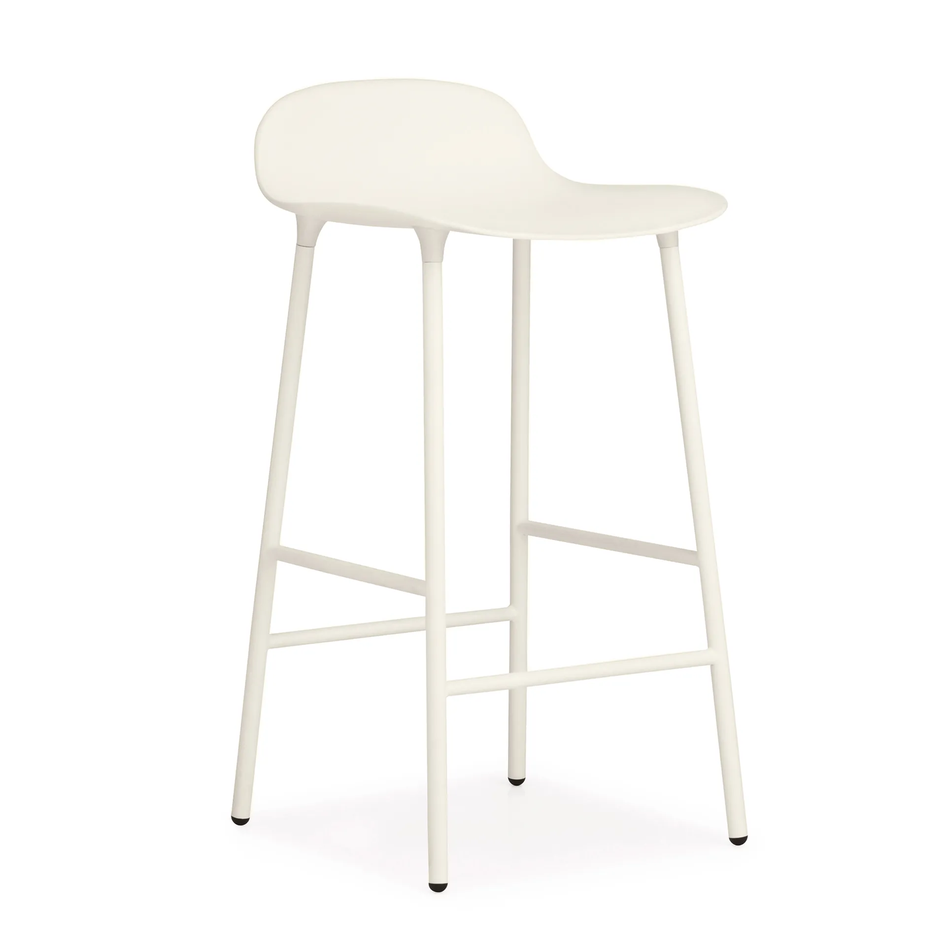 Chaise de bar Form Chair pieds en métal, blanc Normann Copenhagen
