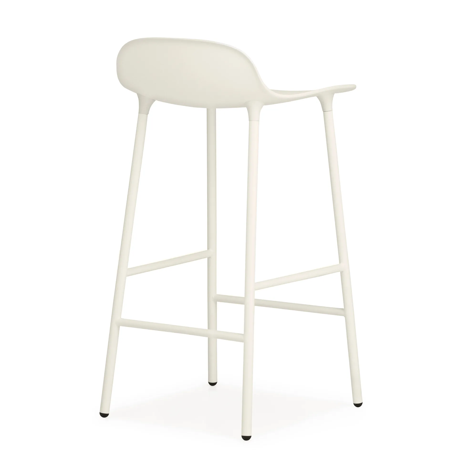 Chaise de bar Form Chair pieds en métal, blanc Normann Copenhagen