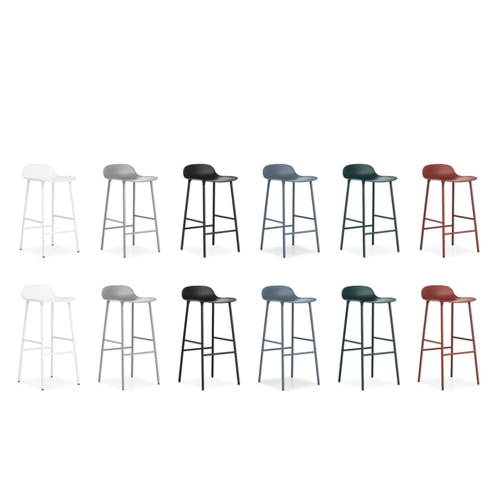 Chaise de bar Form Chair pieds en métal, bleu Normann Copenhagen