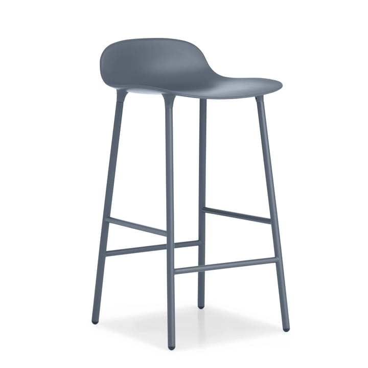 Chaise de bar Form Chair pieds en métal - bleu - Normann Copenhagen
