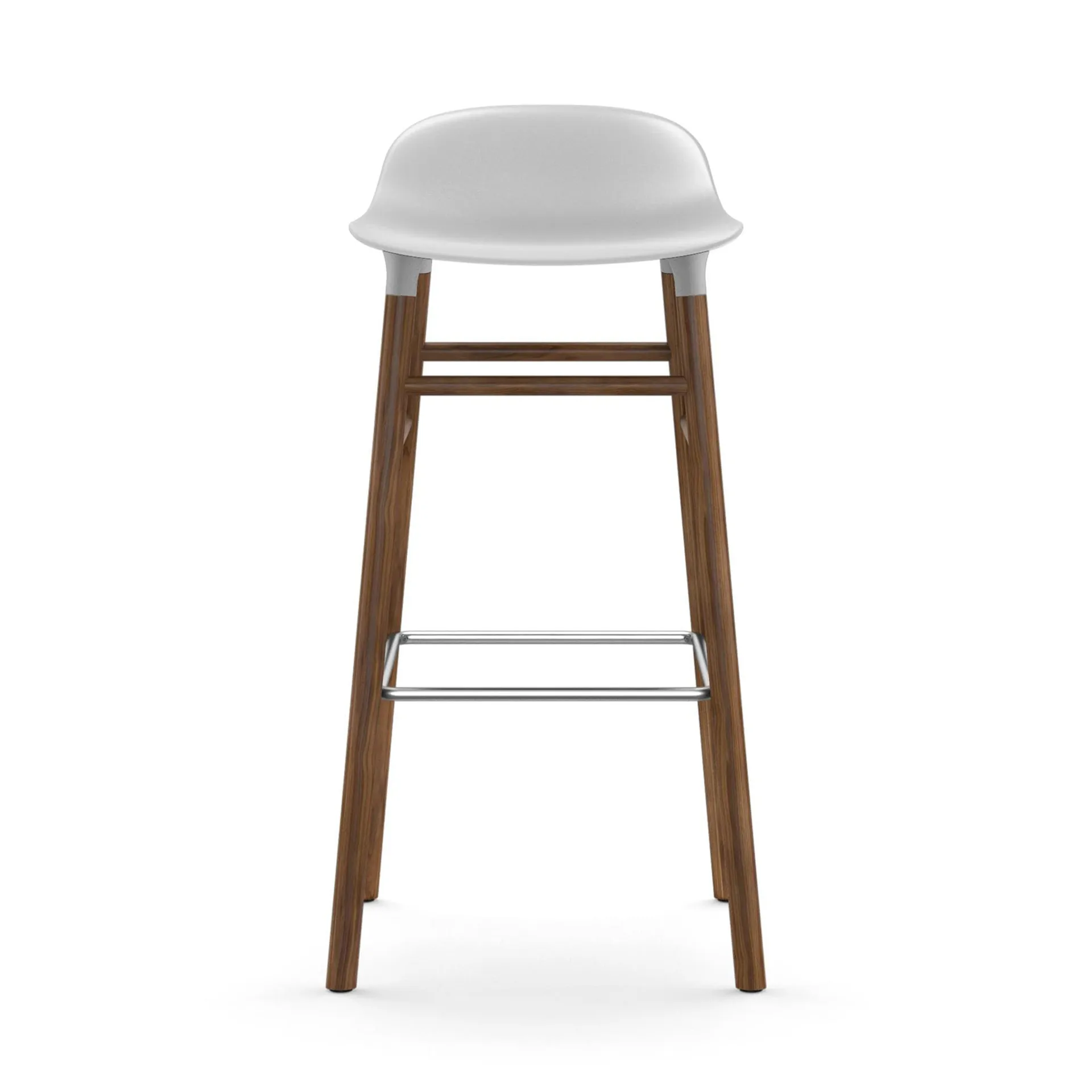 Chaise de bar Form Chair pieds en noyer, blanc Normann Copenhagen