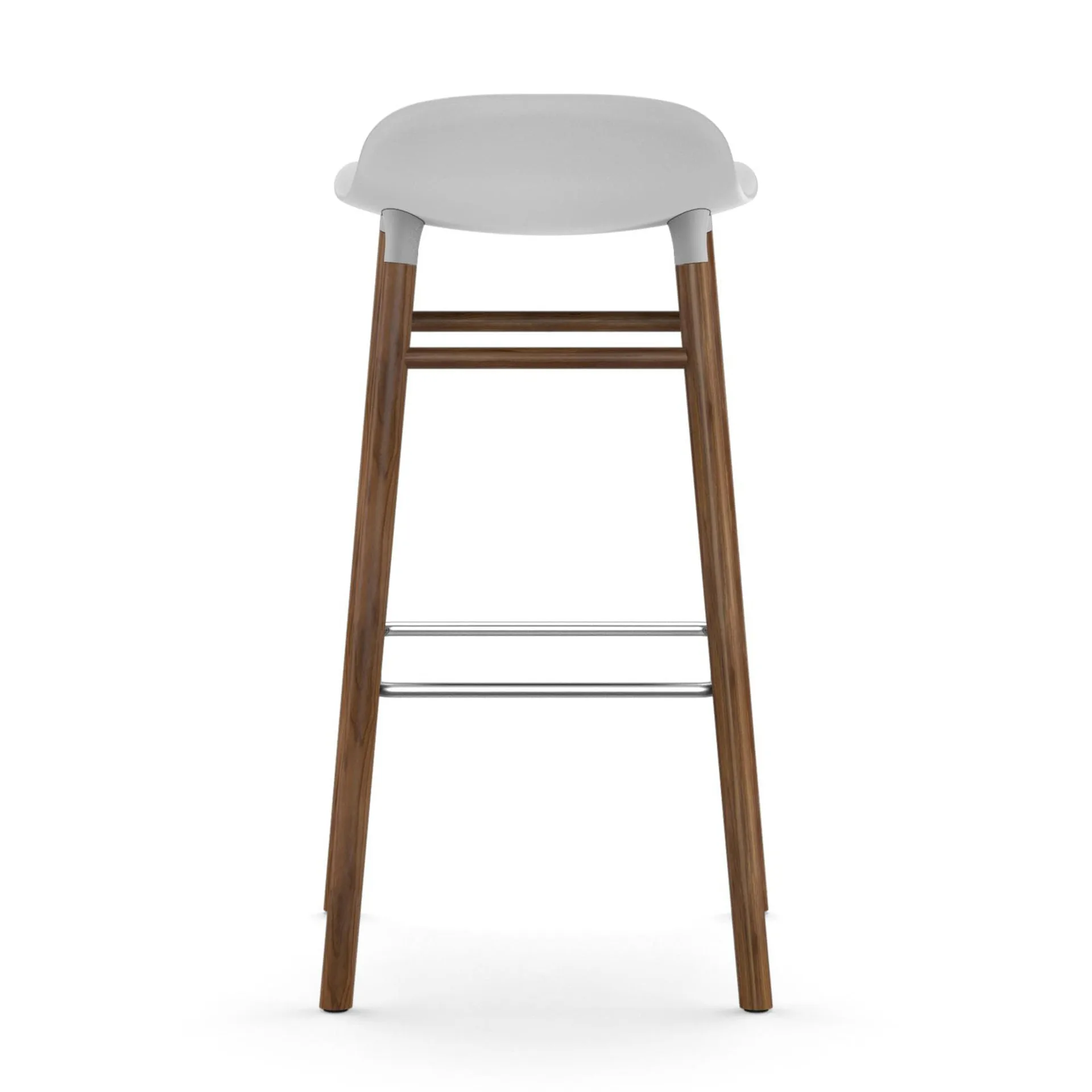 Chaise de bar Form Chair pieds en noyer, blanc Normann Copenhagen