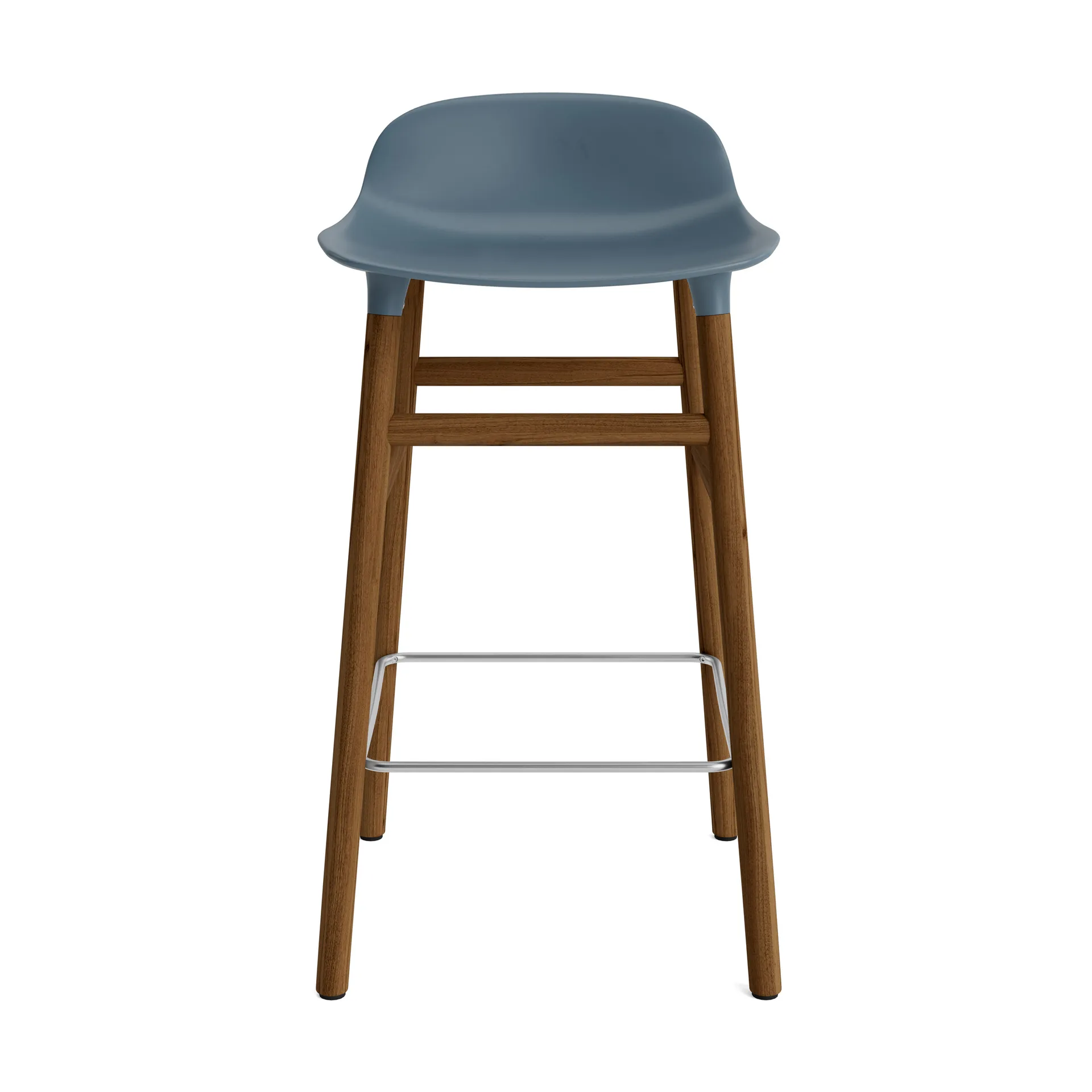 Chaise de bar Form Chair pieds en noyer, bleu Normann Copenhagen
