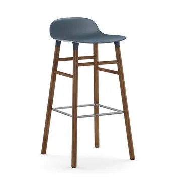 Chaise de bar Form Chair pieds en noyer - bleu - Normann Copenhagen