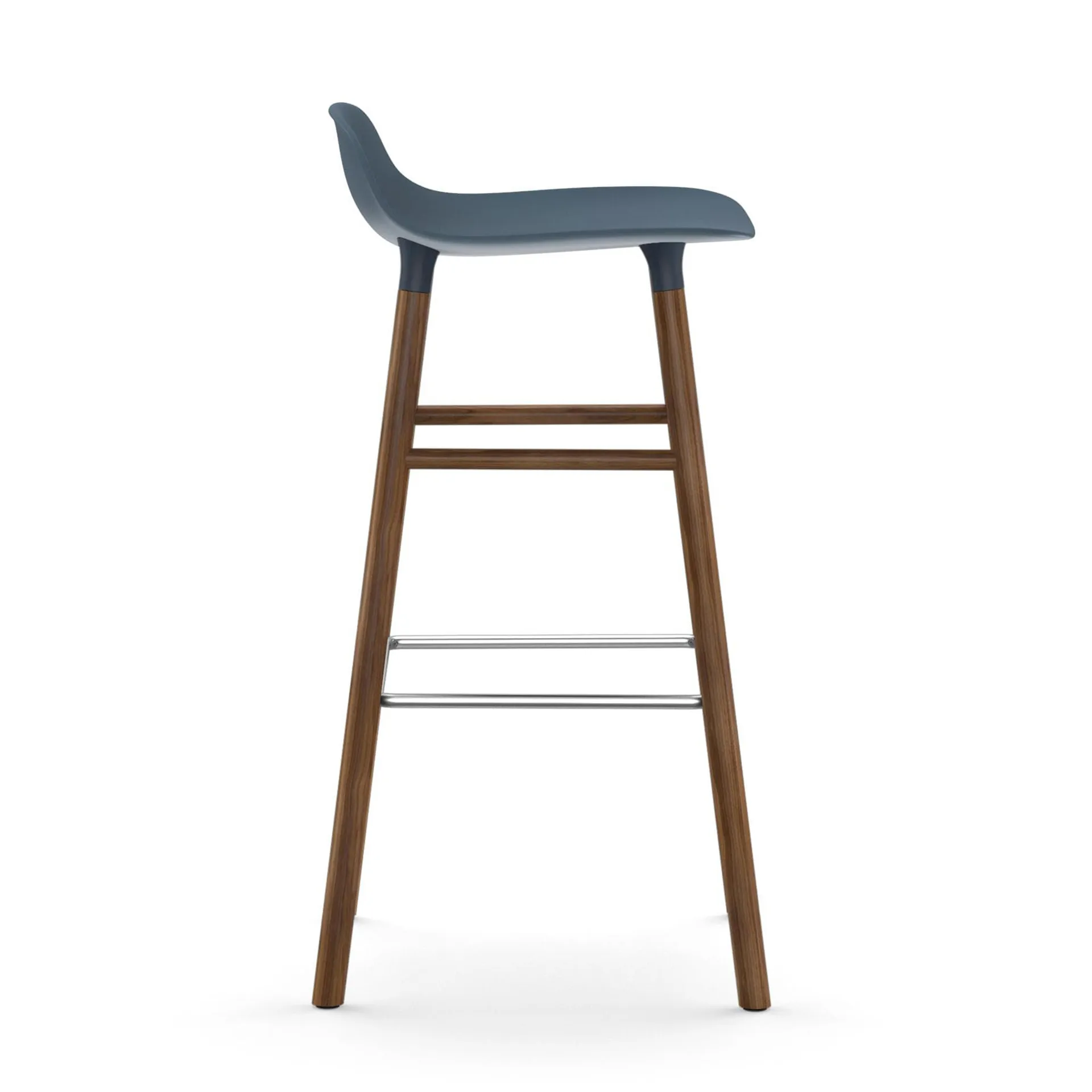 Chaise de bar Form Chair pieds en noyer, bleu Normann Copenhagen