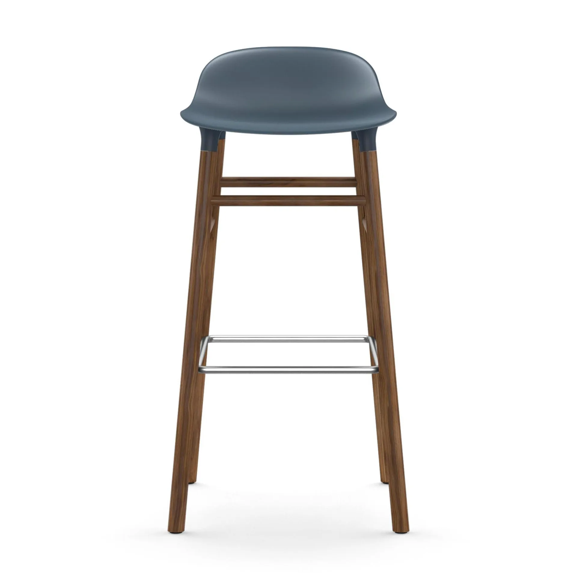 Chaise de bar Form Chair pieds en noyer, bleu Normann Copenhagen