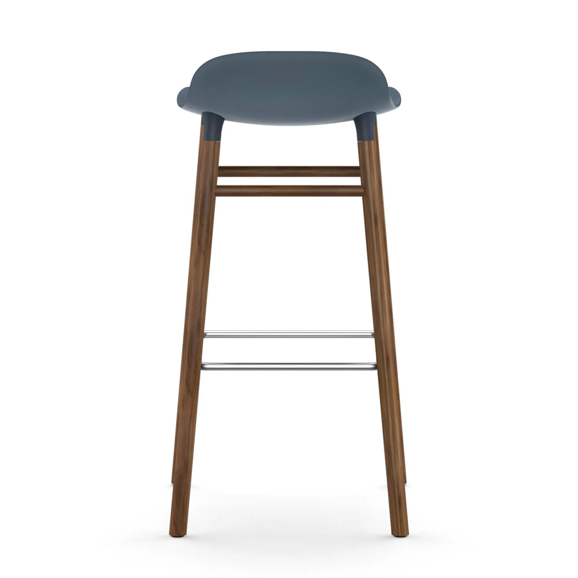 Chaise de bar Form Chair pieds en noyer, bleu Normann Copenhagen
