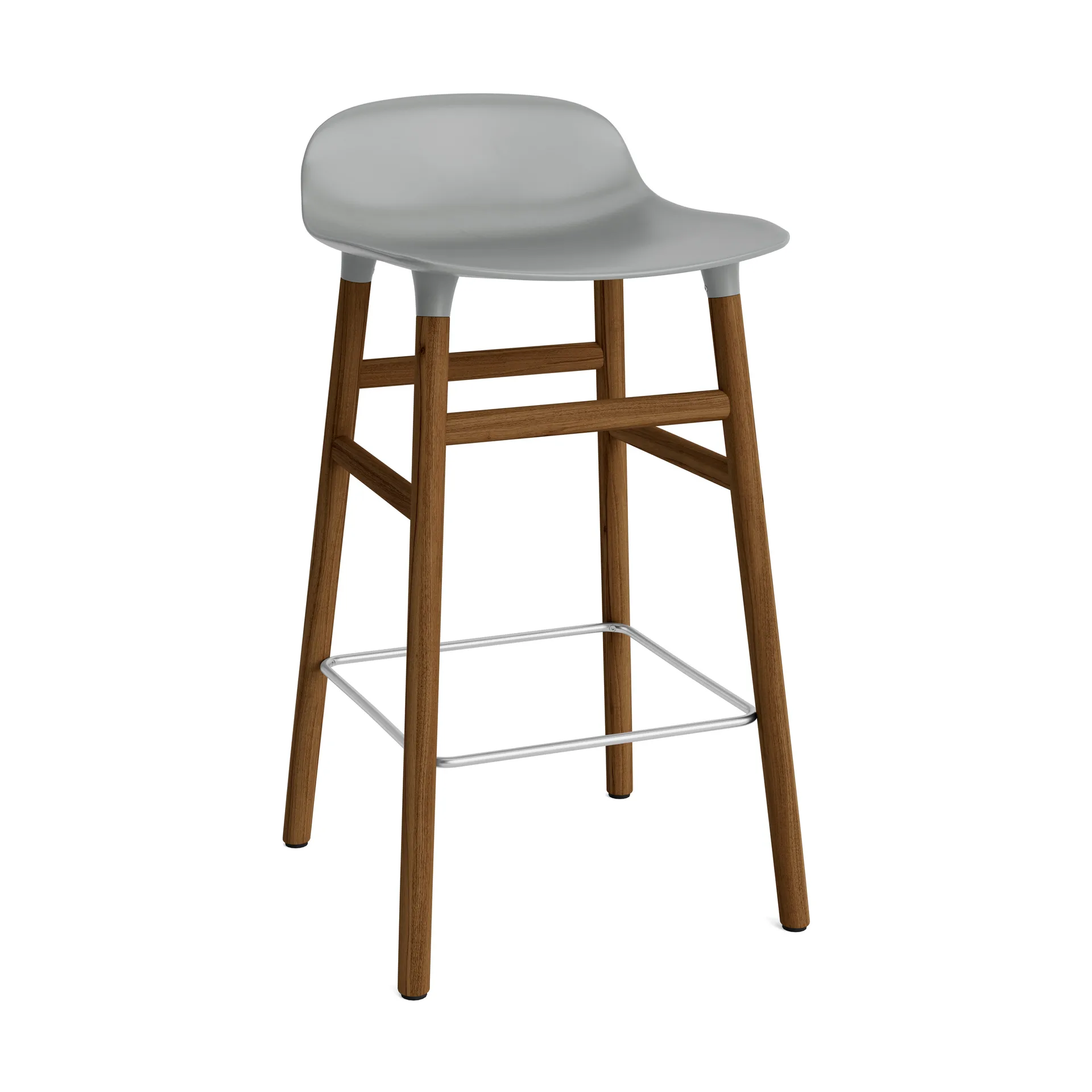 Normann Copenhagen Chaise de bar Form Chair pieds en noyer Gris