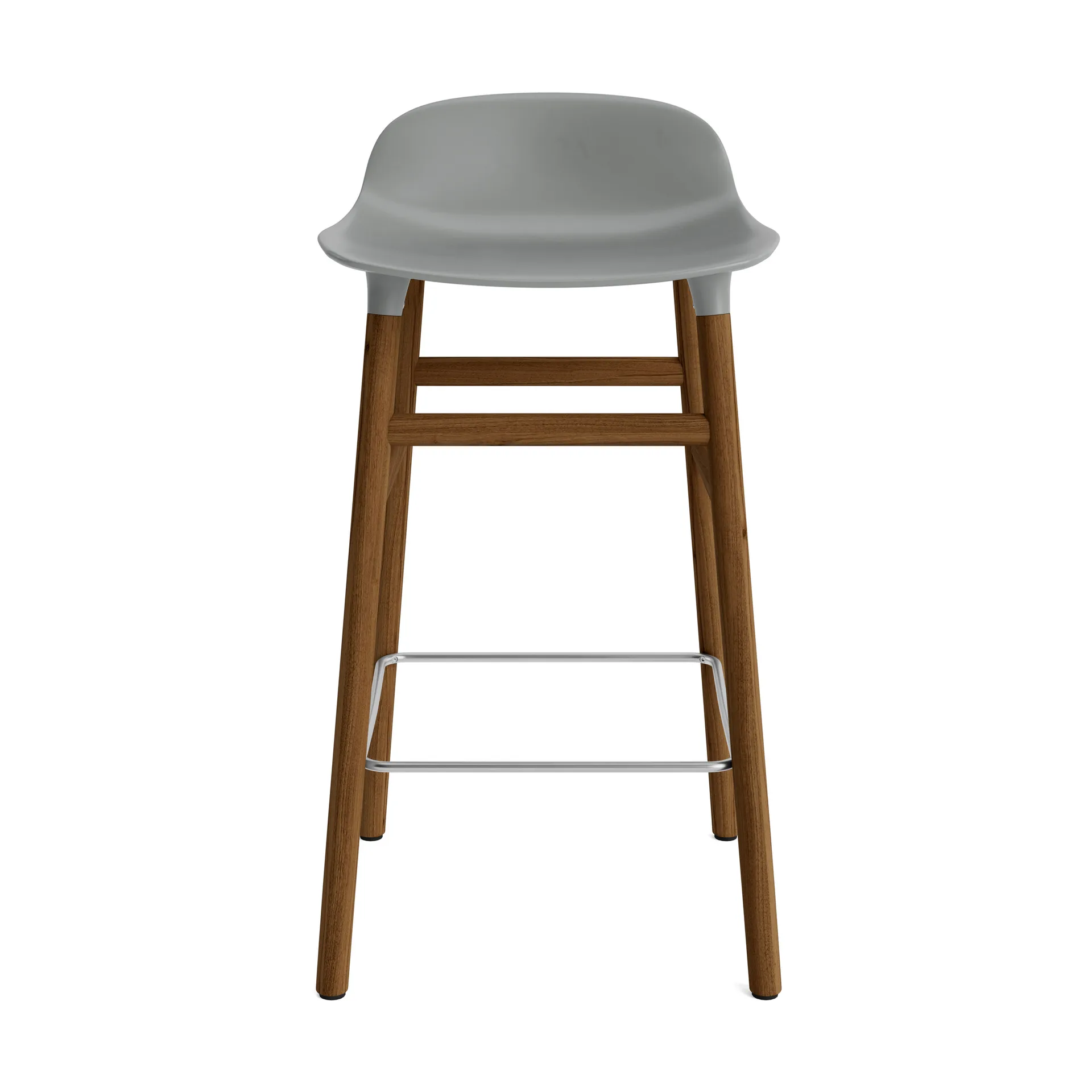 Chaise de bar Form Chair pieds en noyer, Gris Normann Copenhagen