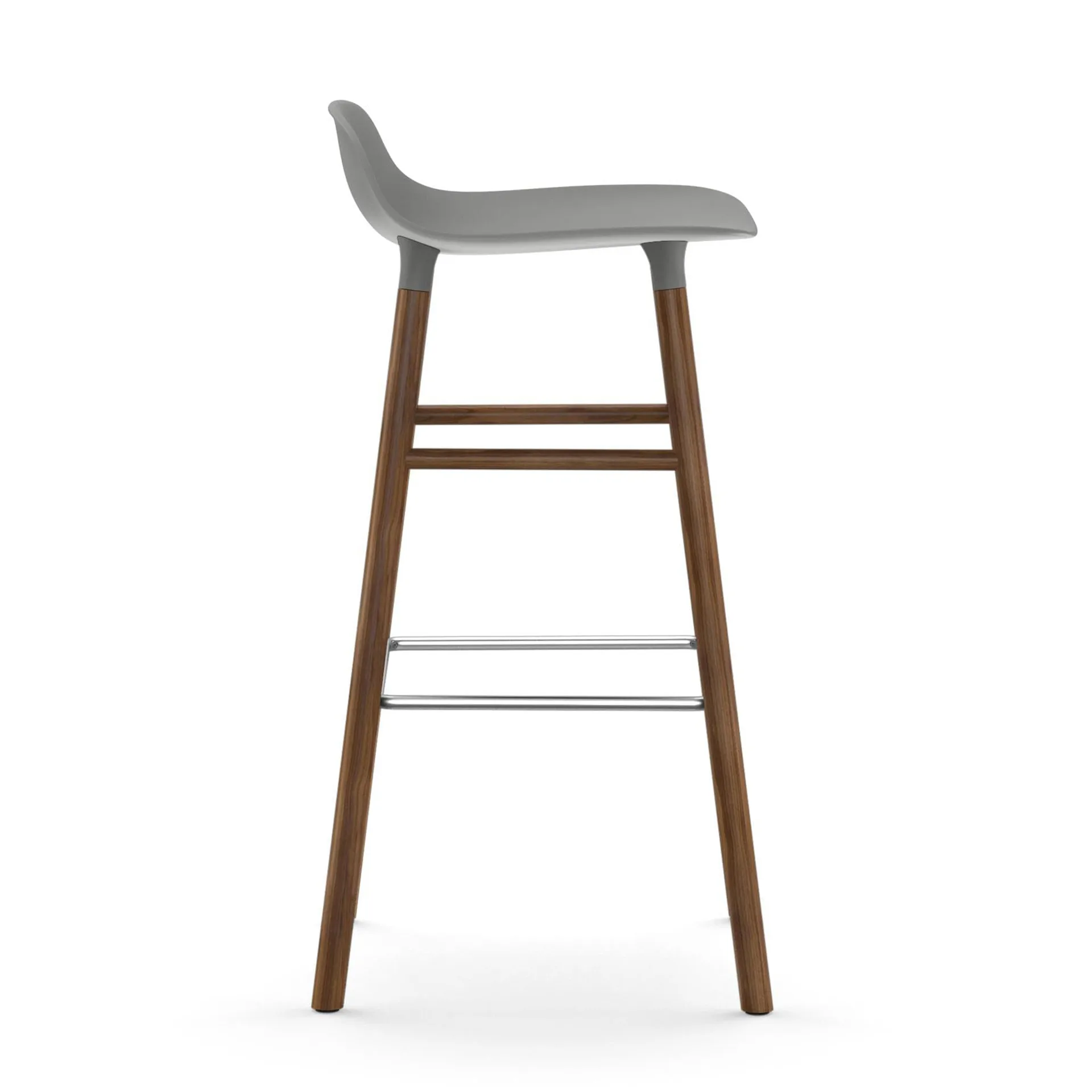 Chaise de bar Form Chair pieds en noyer, Gris Normann Copenhagen