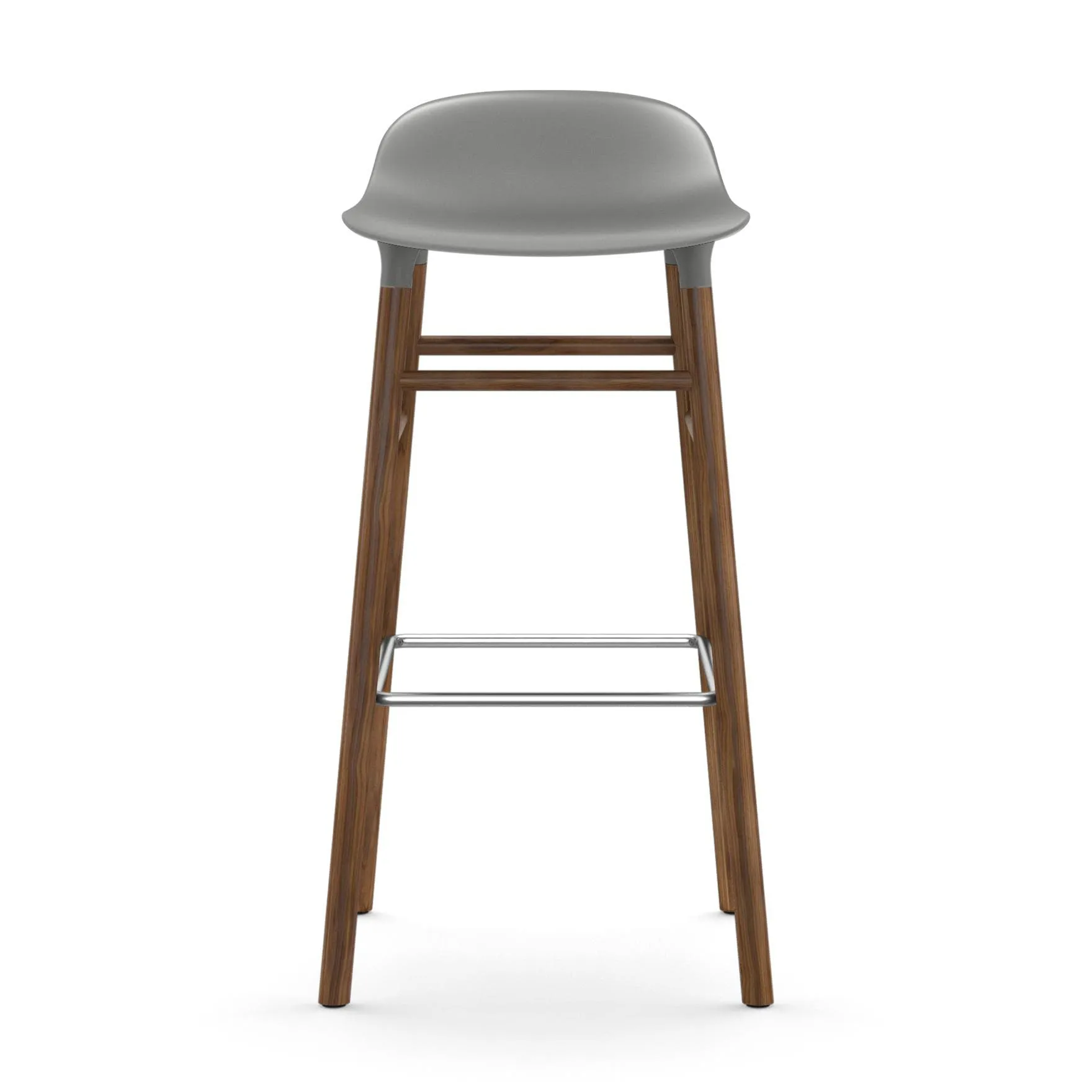 Chaise de bar Form Chair pieds en noyer, Gris Normann Copenhagen