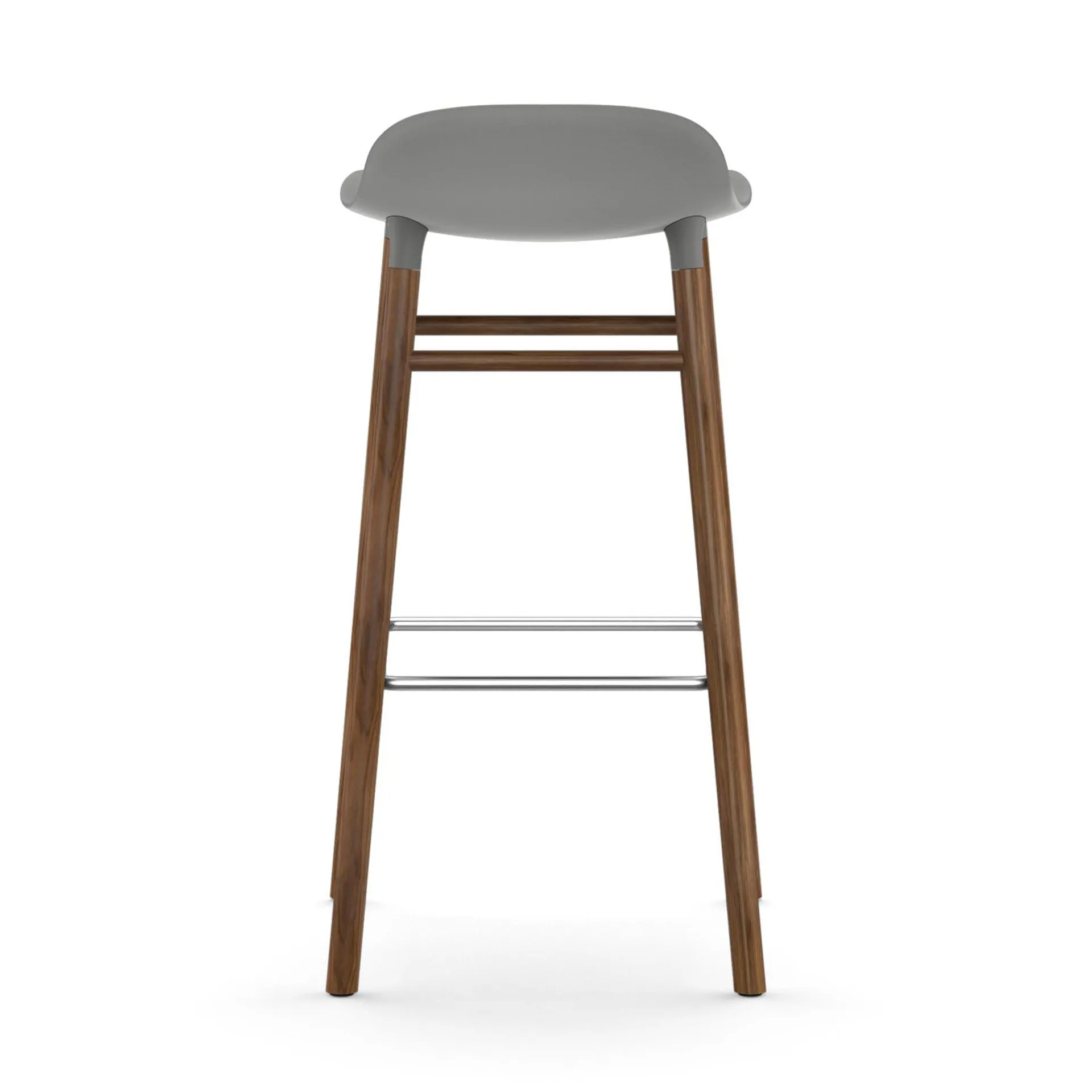 Chaise de bar Form Chair pieds en noyer, Gris Normann Copenhagen