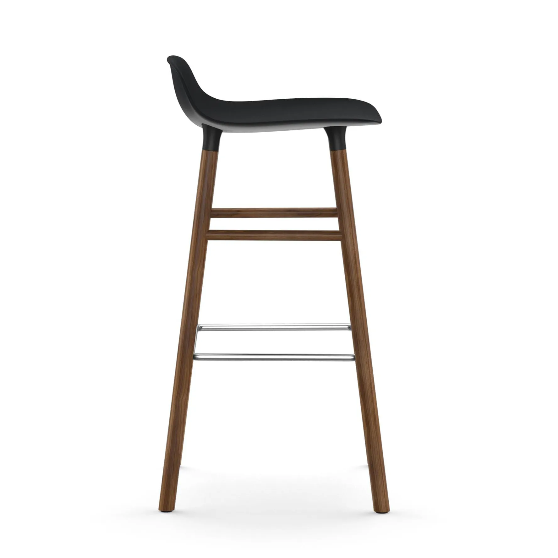 Chaise de bar Form Chair pieds en noyer, noir Normann Copenhagen