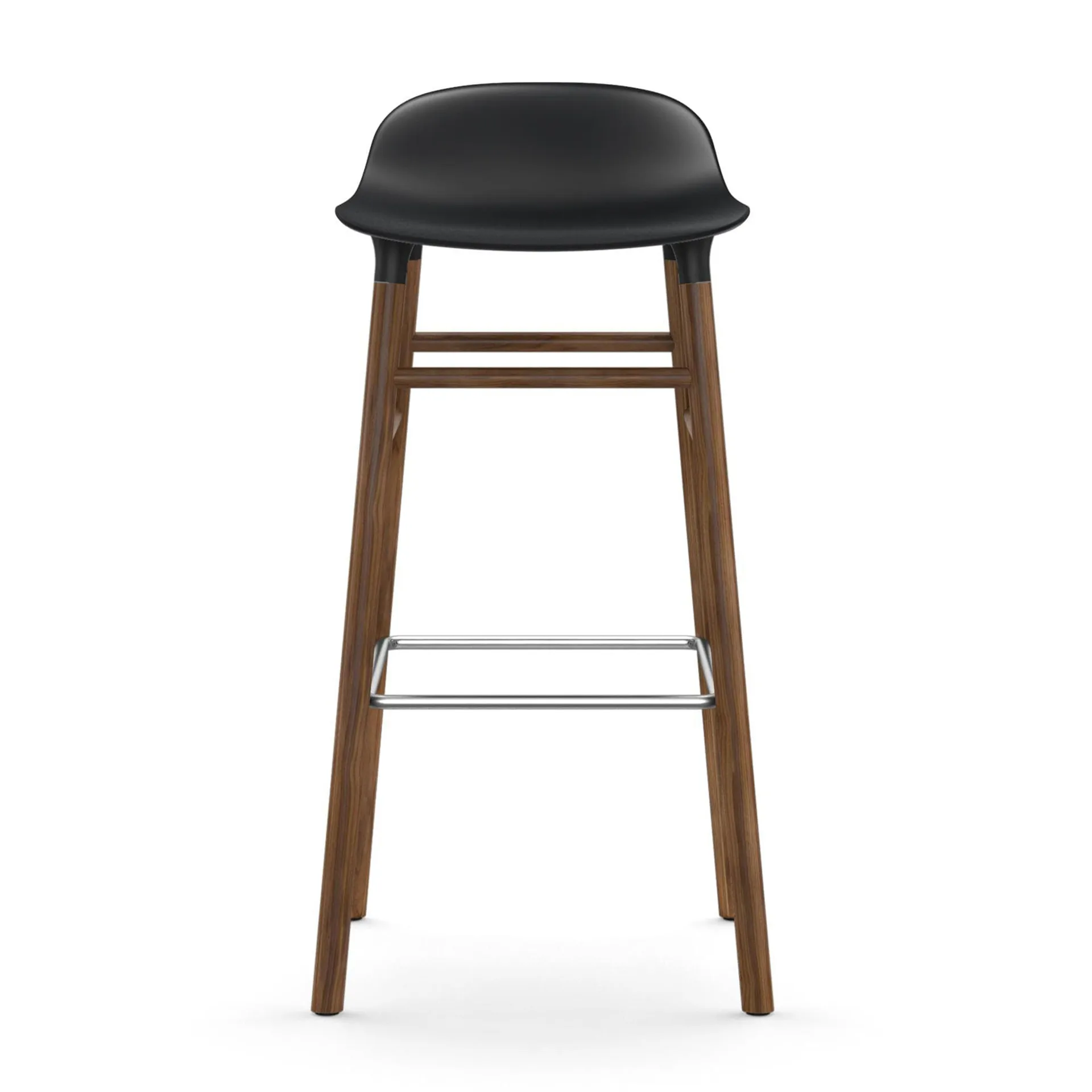 Chaise de bar Form Chair pieds en noyer, noir Normann Copenhagen