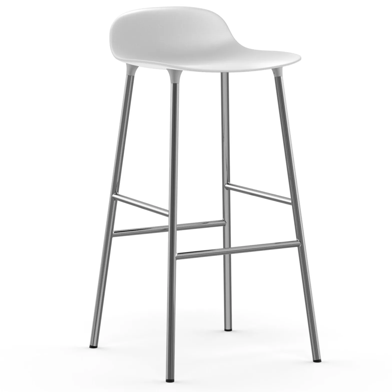 Chaise de bar Form pieds chromés 75 cm, Blanc Normann Copenhagen