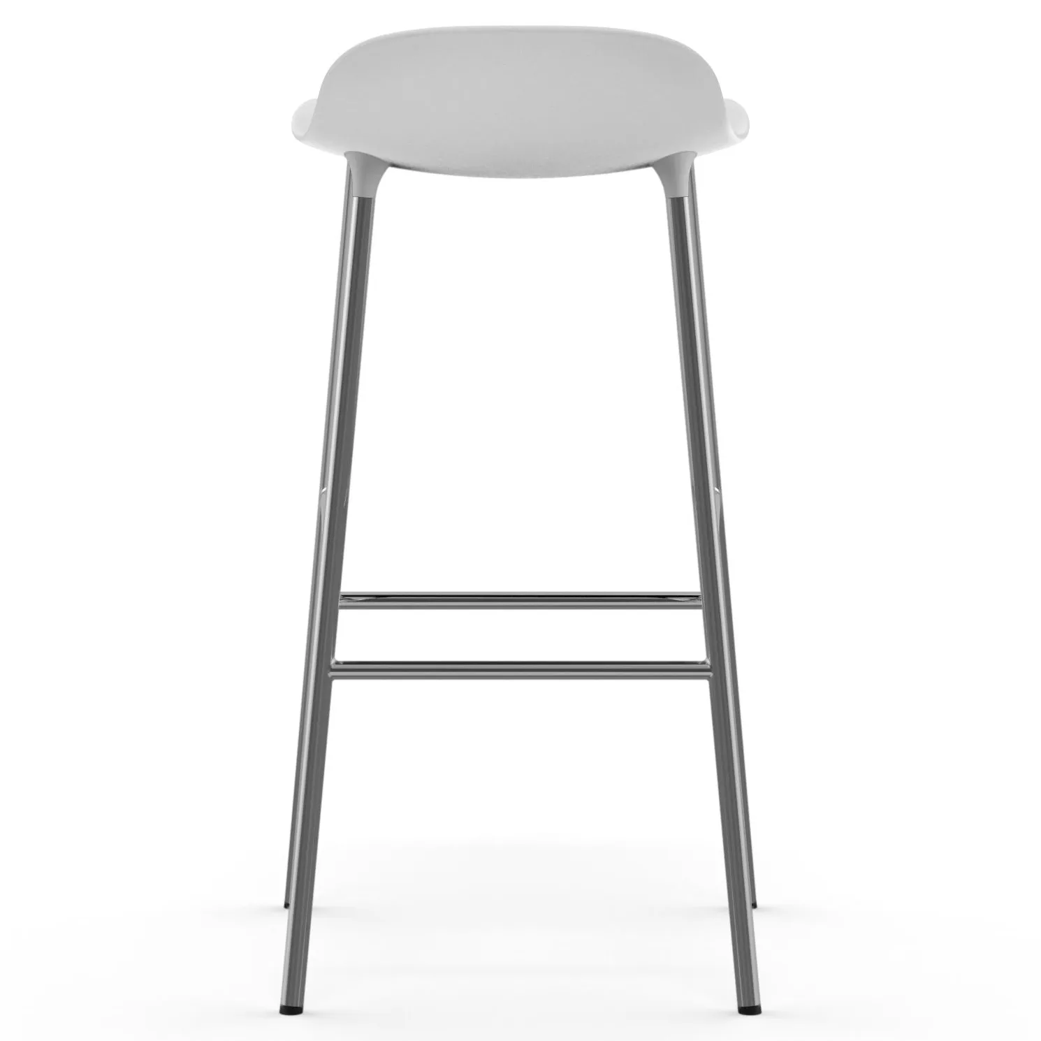 Chaise de bar Form pieds chromés 75 cm, Blanc Normann Copenhagen