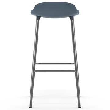 Chaise de bar Form pieds chromés 75 cm - Bleu - Normann Copenhagen