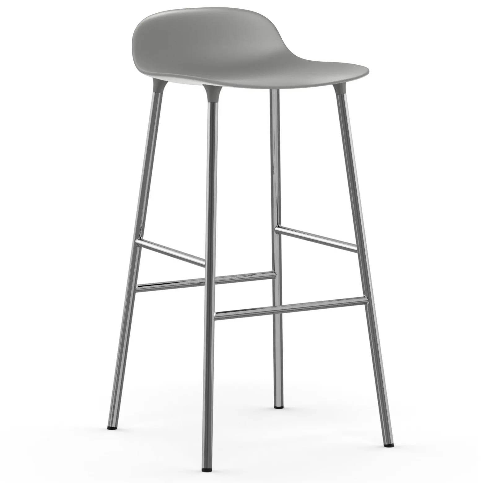 Chaise de bar Form pieds chromés 75 cm, Gris Normann Copenhagen