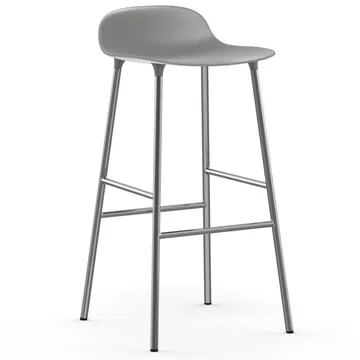 Chaise de bar Form pieds chromés 75 cm - Gris - Normann Copenhagen