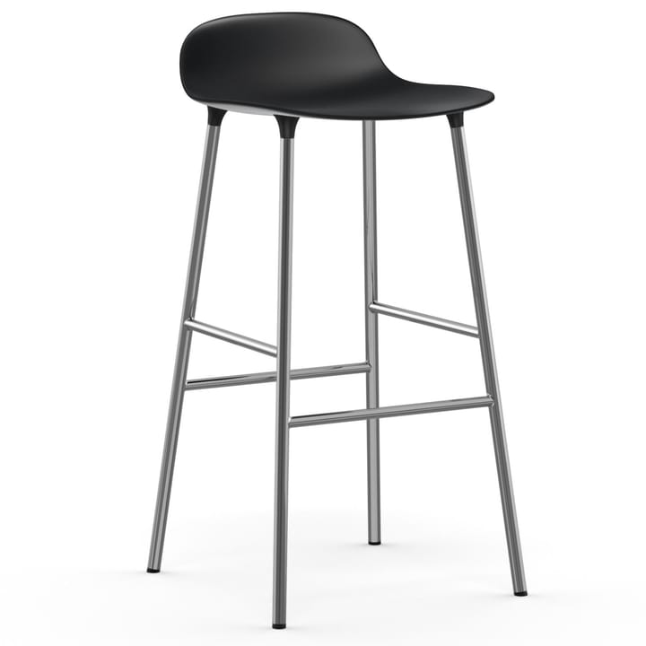 Chaise de bar Form pieds chromés 75 cm - Noir - Normann Copenhagen