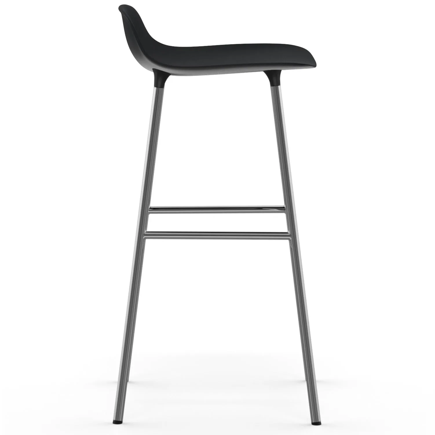 Chaise de bar Form pieds chromés 75 cm, Noir Normann Copenhagen