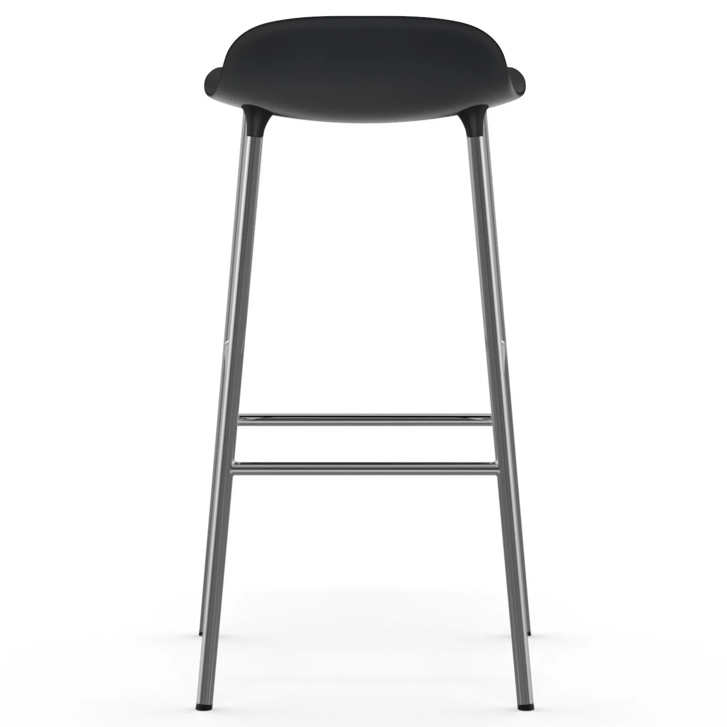 Chaise de bar Form pieds chromés 75 cm, Noir Normann Copenhagen