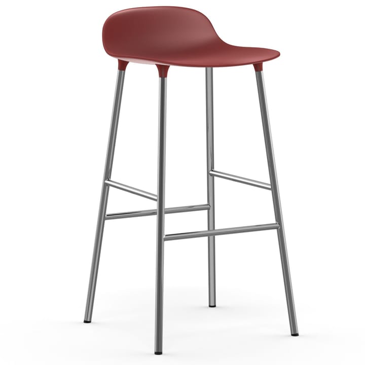 Chaise de bar Form pieds chromés 75 cm - Rouge - Normann Copenhagen