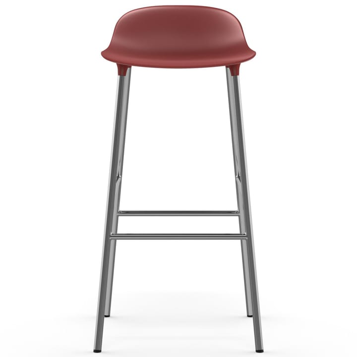 Chaise de bar Form pieds chromés 75 cm - Rouge - Normann Copenhagen