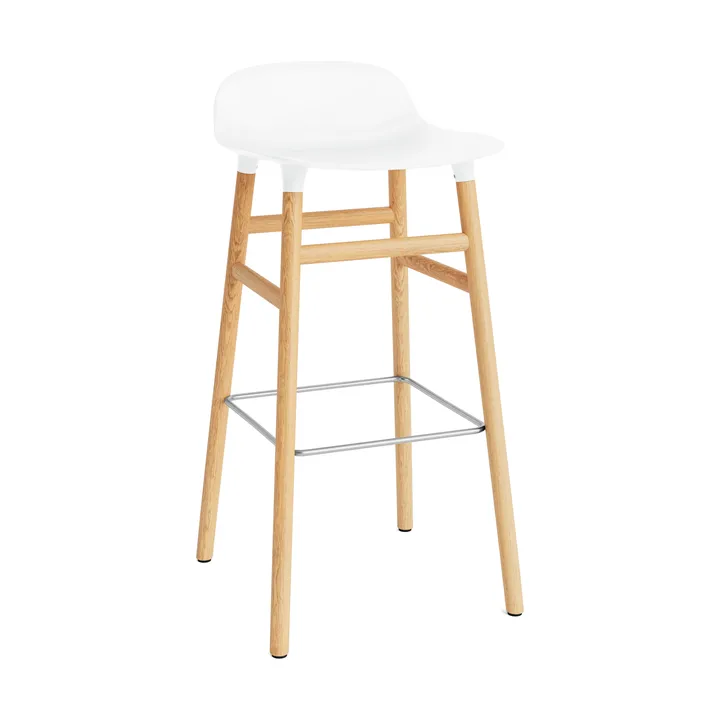 Chaise de bar Form pieds en chêne 75 cm - blanc - Normann Copenhagen