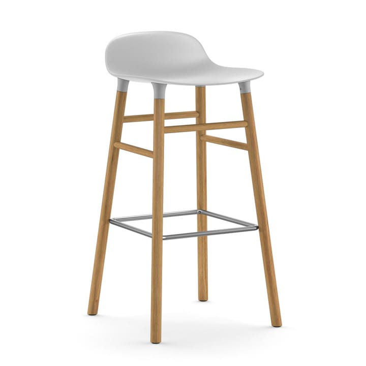Chaise de bar Form pieds en chêne 75 cm - blanc - Normann Copenhagen