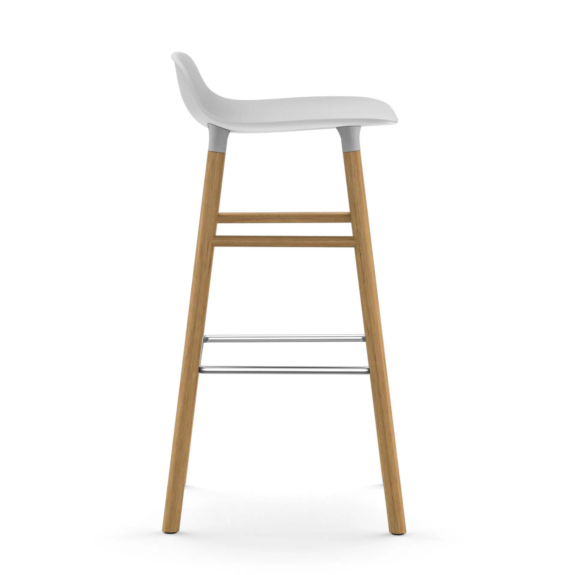 Chaise de bar Form pieds en chêne 75 cm, blanc Normann Copenhagen