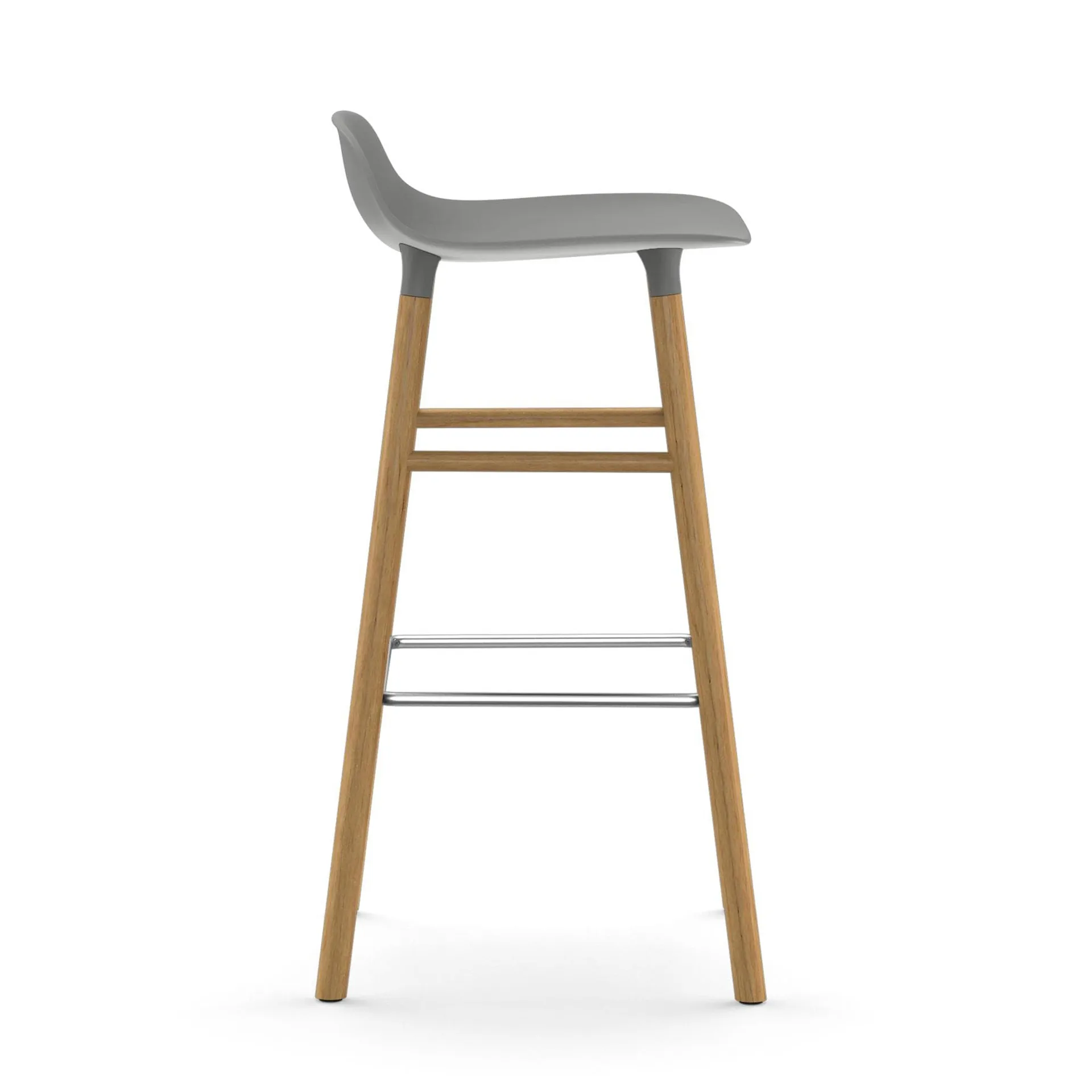 Chaise de bar Form pieds en chêne 75 cm, gris Normann Copenhagen