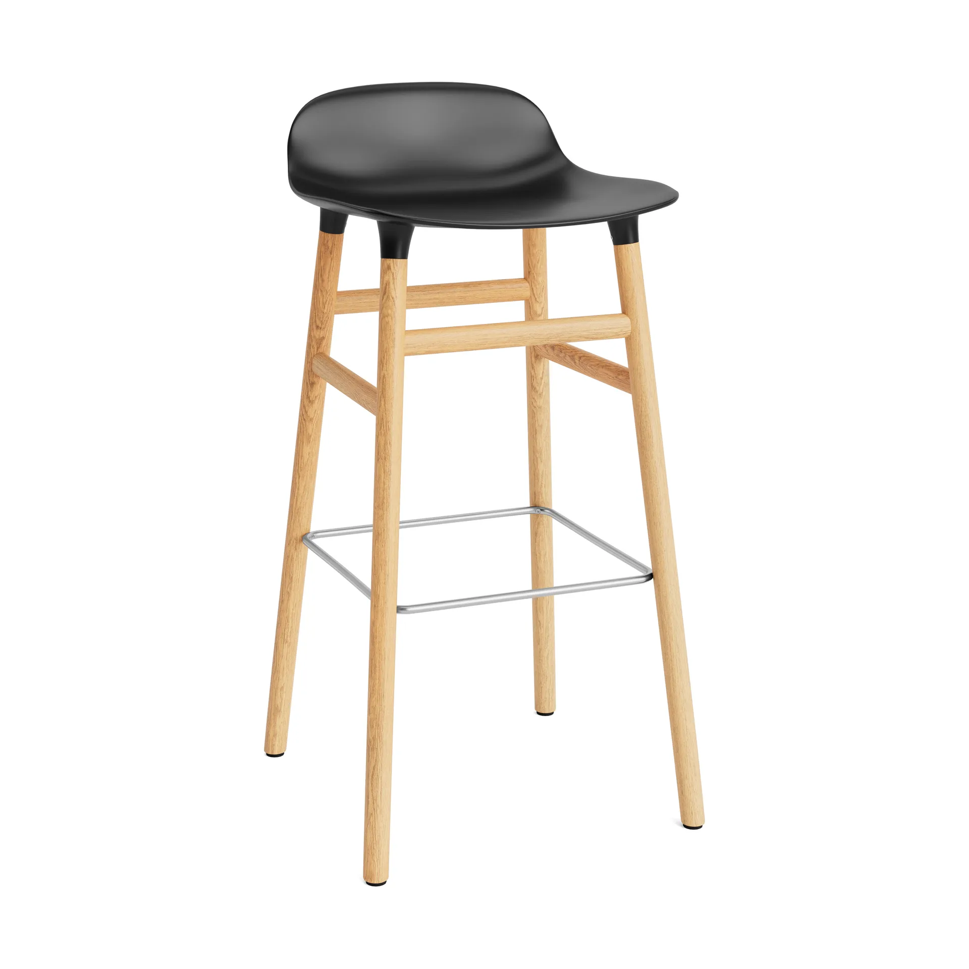 Chaise de bar Form pieds en chêne 75 cm, noir Normann Copenhagen