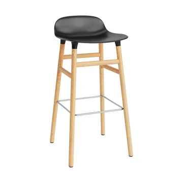 Chaise de bar Form pieds en chêne 75 cm - noir - Normann Copenhagen