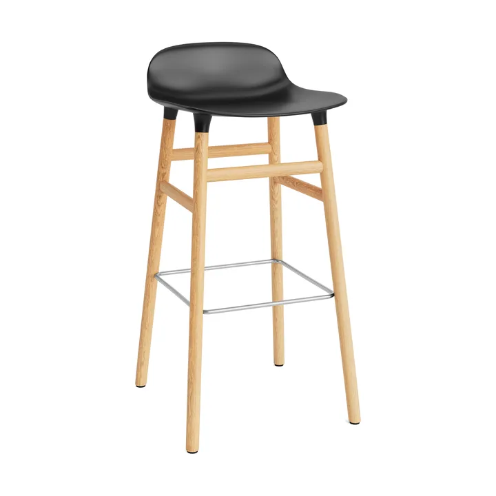 Chaise de bar Form pieds en chêne 75 cm - noir - Normann Copenhagen