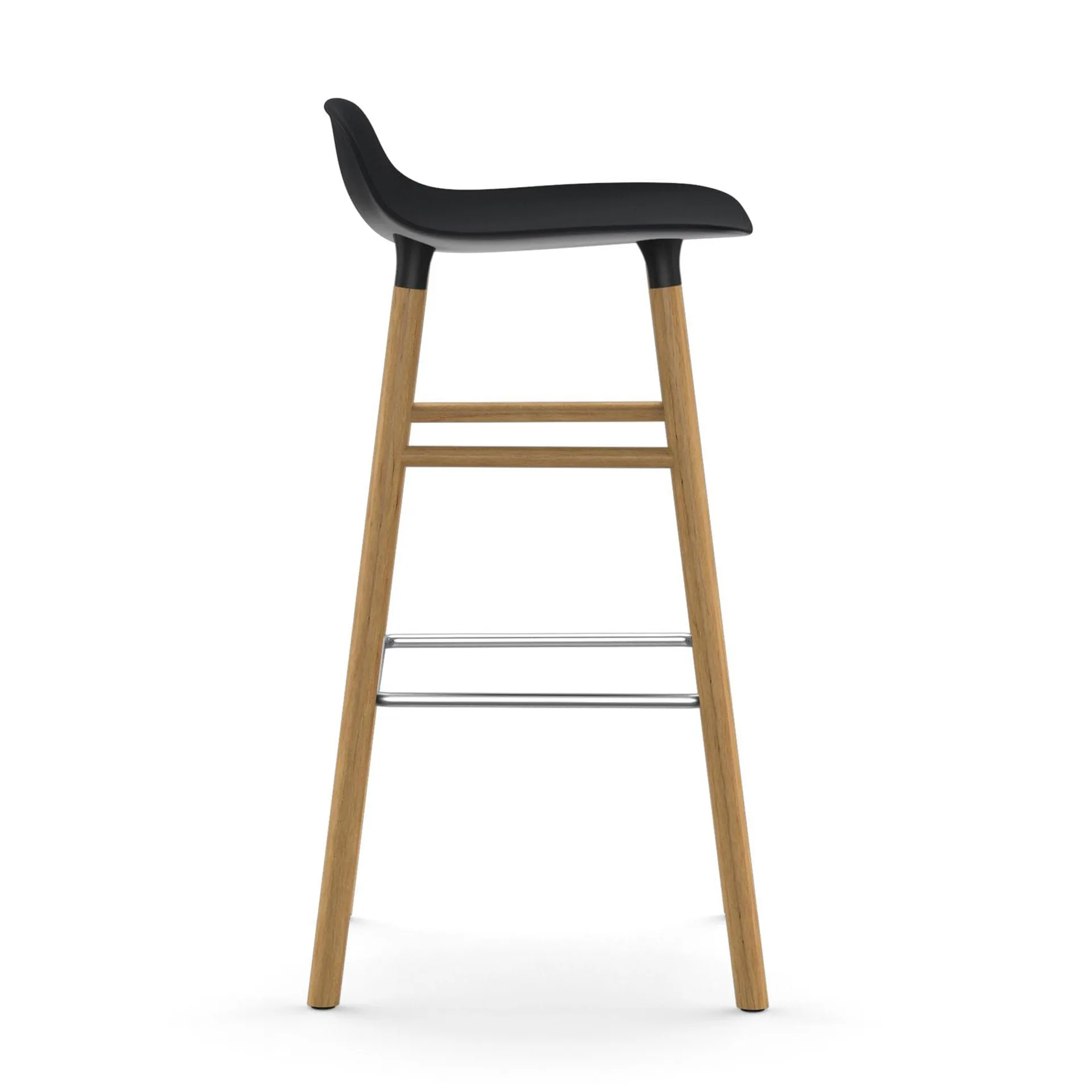 Chaise de bar Form pieds en chêne 75 cm, noir Normann Copenhagen