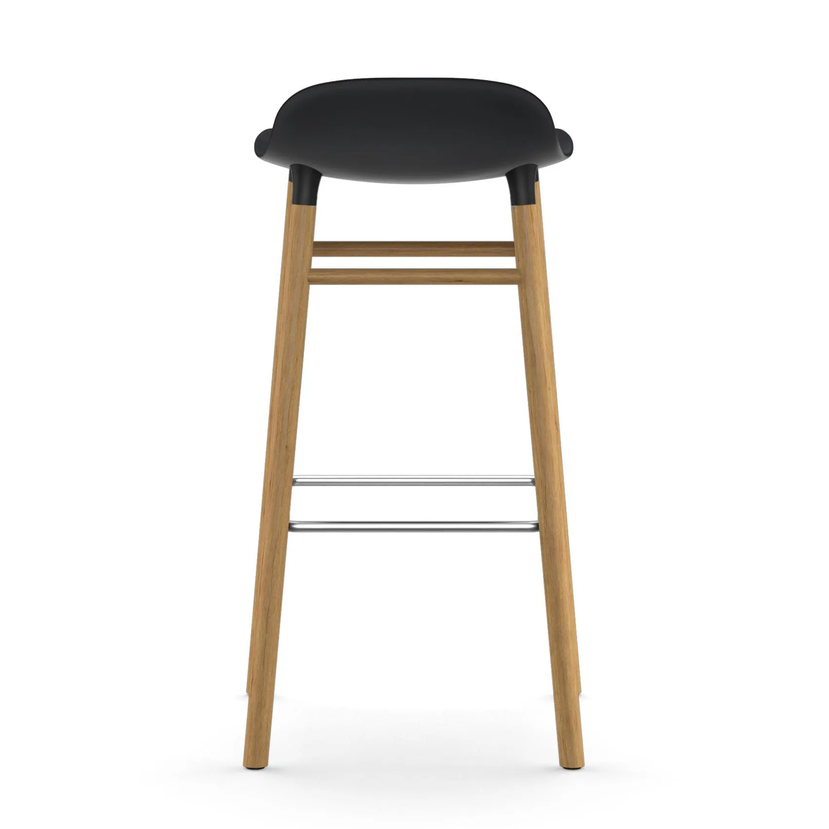 Chaise de bar Form pieds en chêne 75 cm, noir Normann Copenhagen