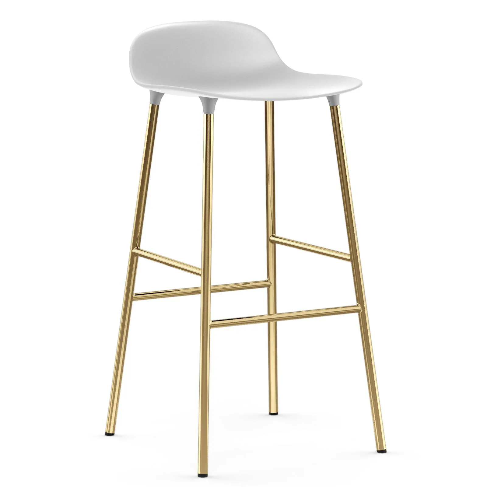 Chaise de bar Form pieds en laiton 75 cm, Blanc Normann Copenhagen