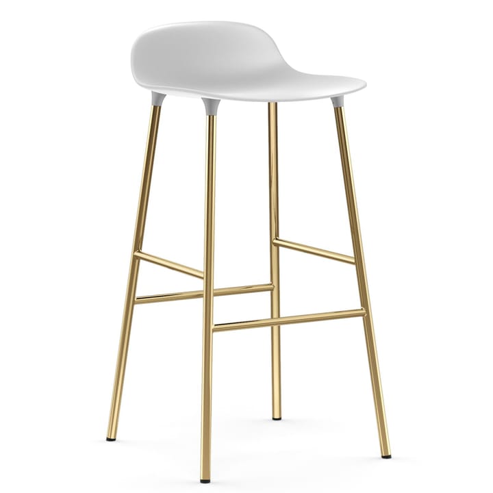 Chaise de bar Form pieds en laiton 75 cm - Blanc - Normann Copenhagen