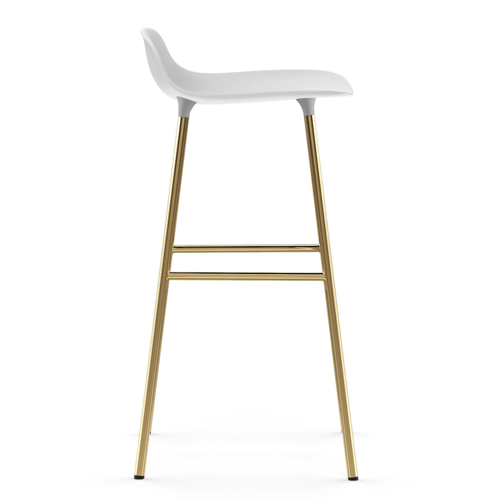 Chaise de bar Form pieds en laiton 75 cm, Blanc Normann Copenhagen