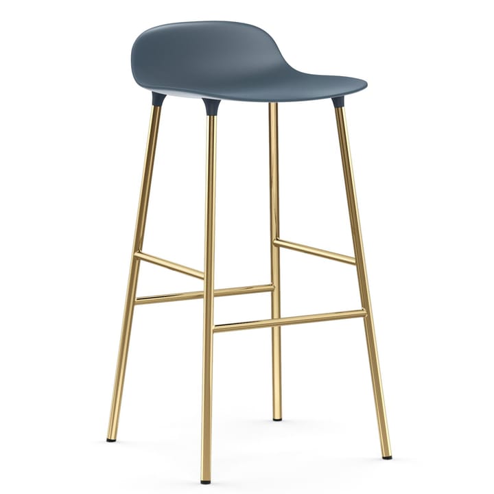 Chaise de bar Form pieds en laiton 75 cm - Bleu - Normann Copenhagen