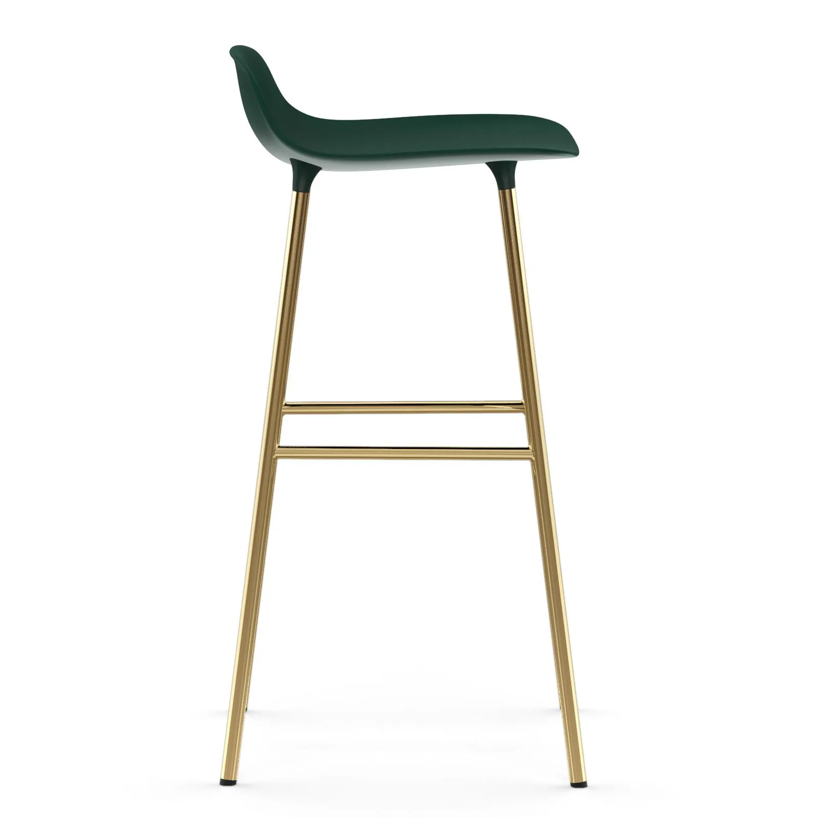Chaise de bar Form pieds en laiton 75 cm, Vert Normann Copenhagen